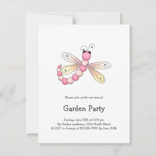 Country Cherries · Pink & Apricot Dragonfly. Invitation