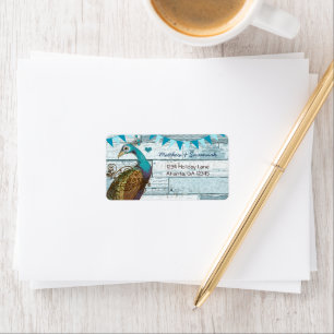 Country Chic Aqua Bunting Vintage Peacock Label