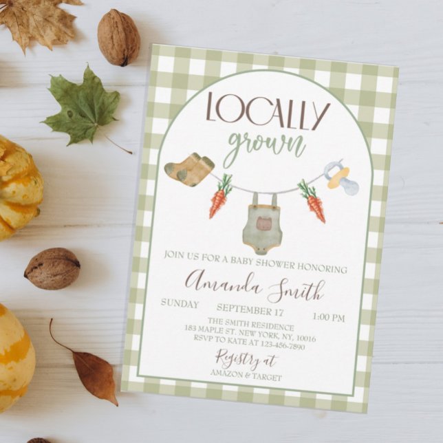 Country Chic Baby Shower Locally Grown Theme  Invitation (Creator Uploaded)