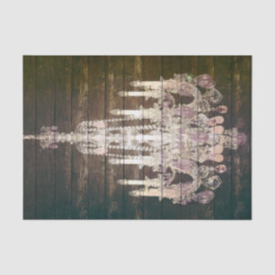 Country chic barn wood Rustic vintage chandelier Tissue Paper