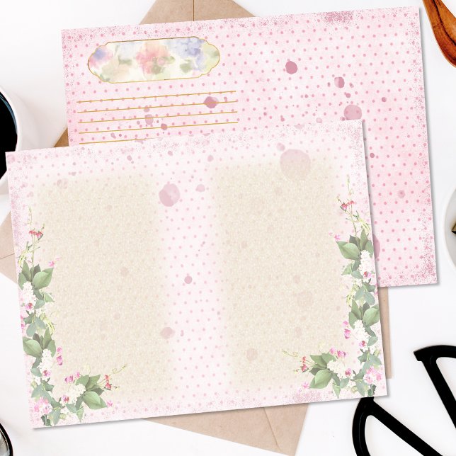 Country Chic Floral Polka Dot Junk Journal Page (Creator Uploaded)