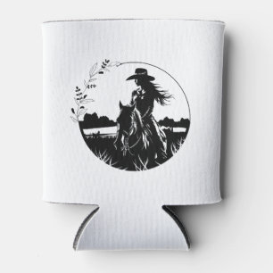 Country Chic Horse Cowgirl Western Equestrian Can Cooler