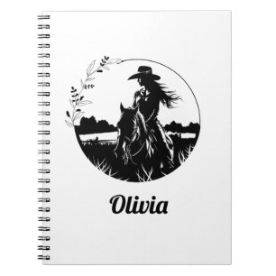 Country Chic Horse Cowgirl Western Personalised Notebook