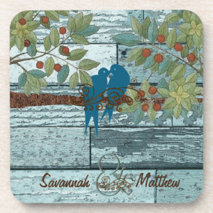 Country Chic Love Birds Sitting in a Tree Coaster