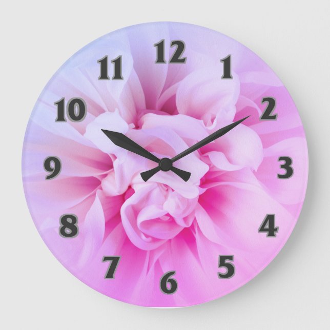 Country Chic Pink Dreamy Dhalia Clock (Front)