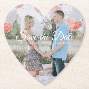 Country Chic Save the Date Photo Coaster