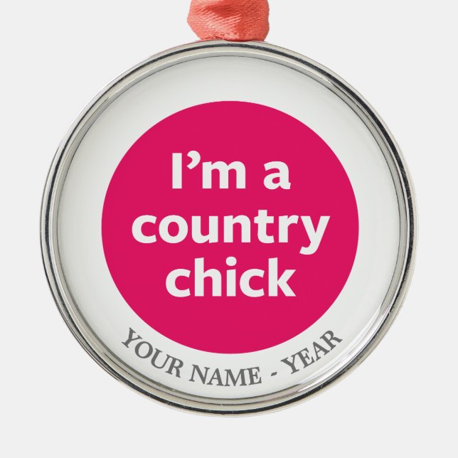 Country Chick Metal Tree Decoration (Front)