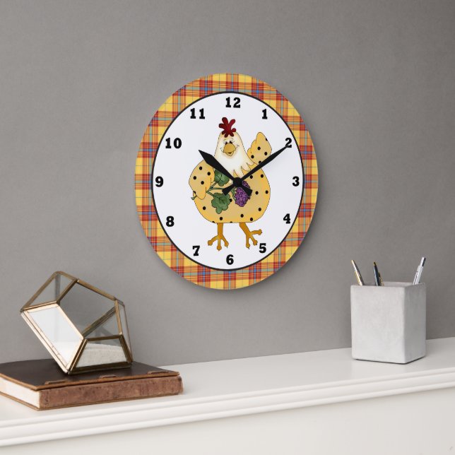Country Chicken apron wall clock (Office)