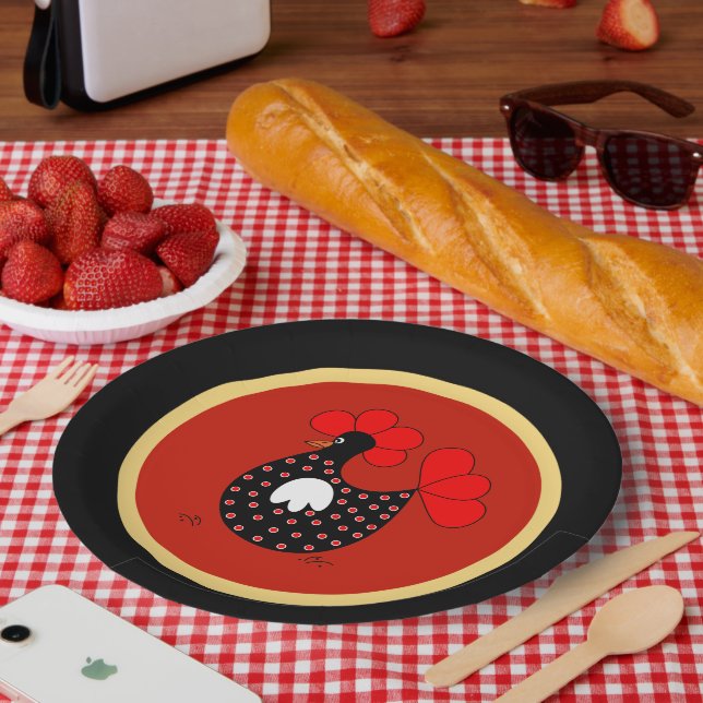 Country Chicken cartoon paper plate (Picnic)