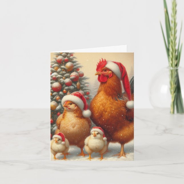 Country Chicken Christmas Card (Front)