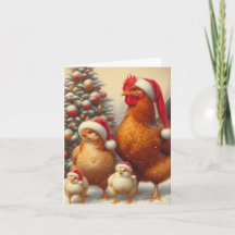 Country Chicken Christmas Card