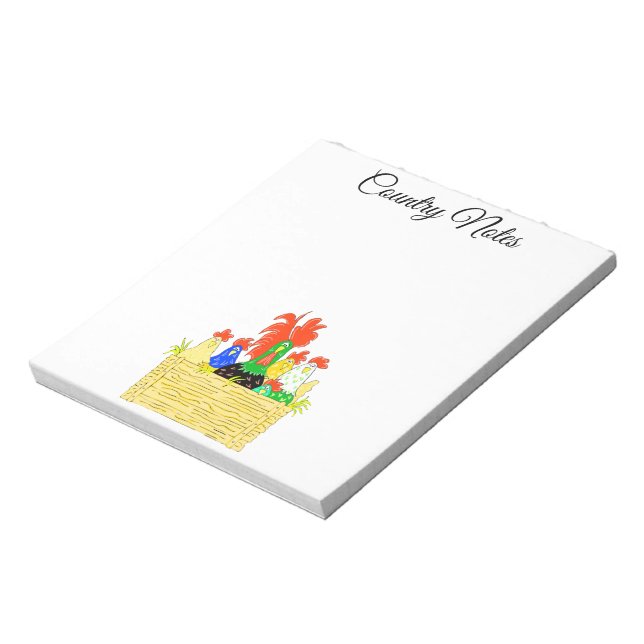 Country Chicken Clan Notepad (Rotated)