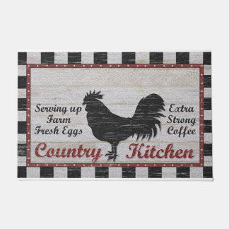 Country Chicken Doormat, Retro Countryside Doormat