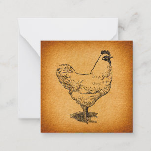 Country Chicken Farm Animal Art Vintage Rooster Card