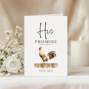 Country Chicken His Promise Vows Book Wedding Card