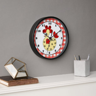Country Chicken kitchen wall clock