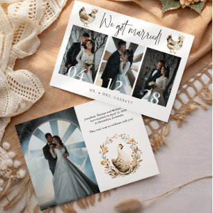 Country Chicken Multi Photo Wedding Announcement