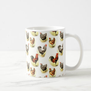 Country Chicken Pattern Coffee Mug