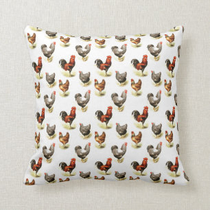 Country Chicken Pattern Cushion