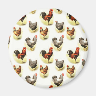 Country Chicken Pattern Magnet