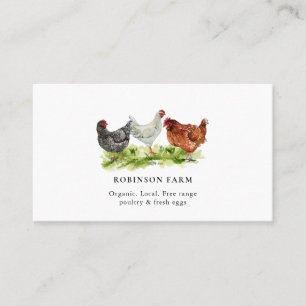 Country Chickens Hens Fresh eggs Farmer  Business Card