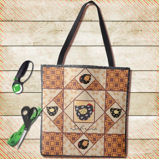 Country Chicks Quilt Block Tote Bag (Creator Uploaded)