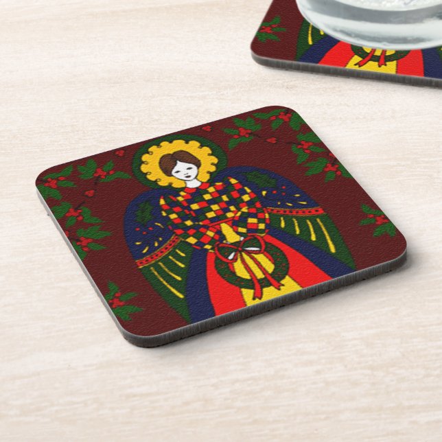 Country Christmas Angel Coaster (Left Side)