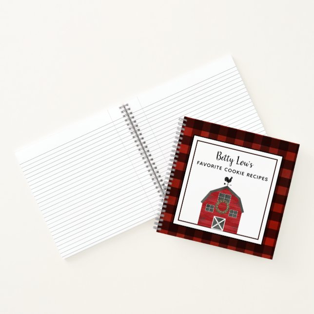 Country Christmas Barn Farmhouse Style Add Name  Notebook (Inside)