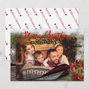 Country Christmas Bulletin Board Photo Invitation