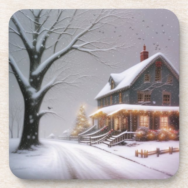 Country Christmas Coaster (Front)
