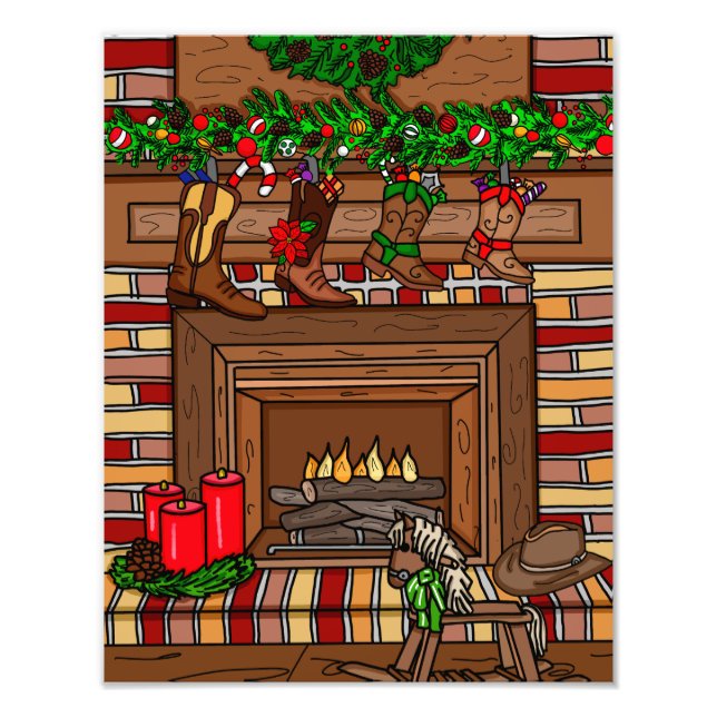 Country Christmas | Cowboy Boot Stockings  Photo Print (Front)