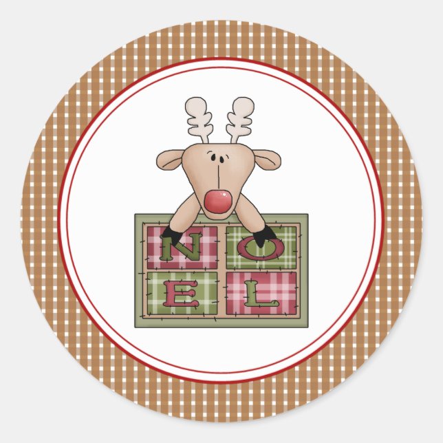 Country Christmas Envelope Seals Stickers (Front)