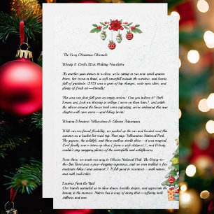 Country Christmas Family Newsletter Double Sided Stationery