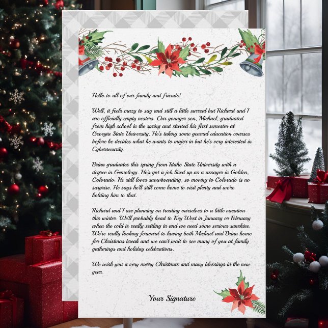 Country Christmas Family Newsletter Your Text Stat Stationery (Creator Uploaded)