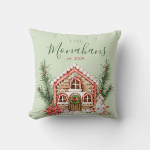 Country Christmas Gingerbread House Cushion