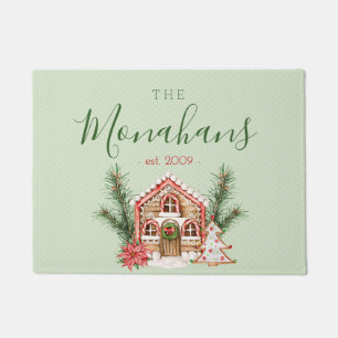 Country Christmas Gingerbread House Doormat