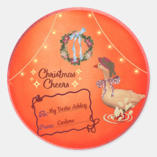 Country Christmas Goose Ornament - rustic gift tag