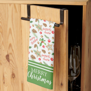 Country Christmas Holiday  Tea Towel