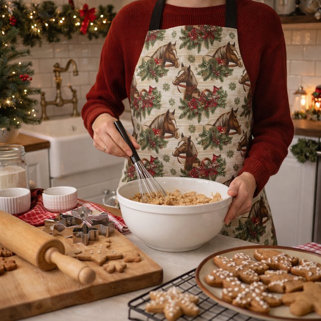 Country Christmas Horses Apron (Creator Uploaded)