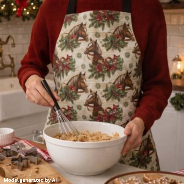 Country Christmas Horses Apron (Creator Uploaded)