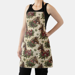 Country Christmas Horses Apron