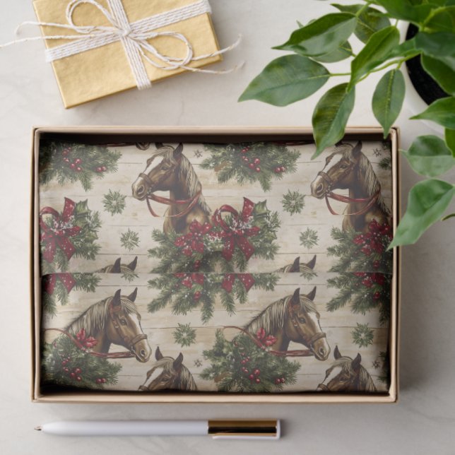 Country Christmas Horses Tissue Paper (Gift)