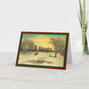 Country Christmas Morning Services - Vintage Card