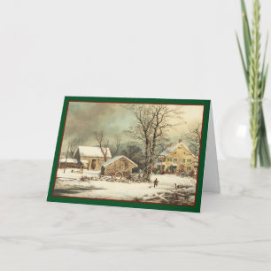 Country Christmas Morning - Vintage Card