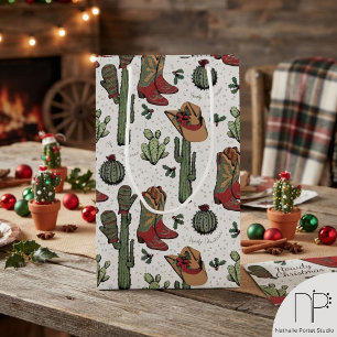 Country Christmas Red and Green Small Gift Bag