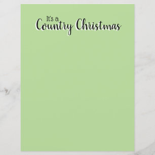 Country Christmas Saying Green Rustic Letterhead