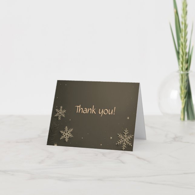 Country Christmas Snowflake Thank you Custom Card (Front)