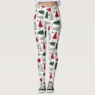 Country Christmas Trees And Pinecones Leggings