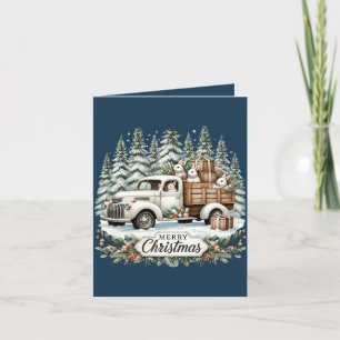 Country Christmas truck add message Holiday Card