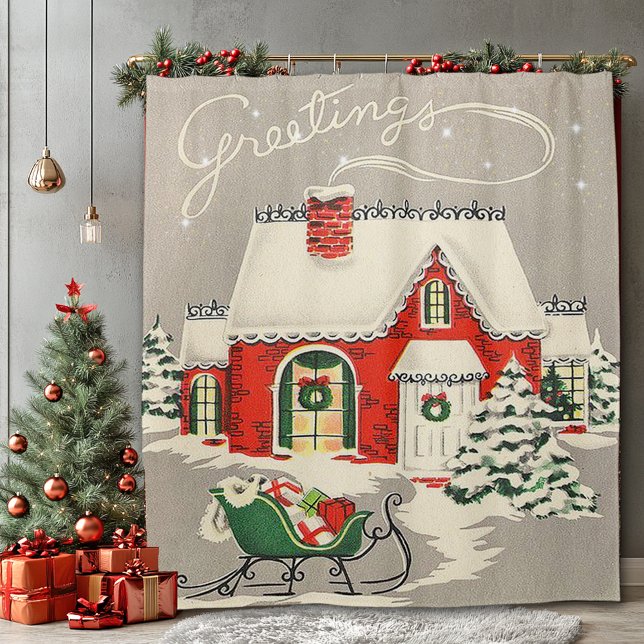 Country Christmas Victorian Village Horse Carriage Shower Curtain (Creator Uploaded)
